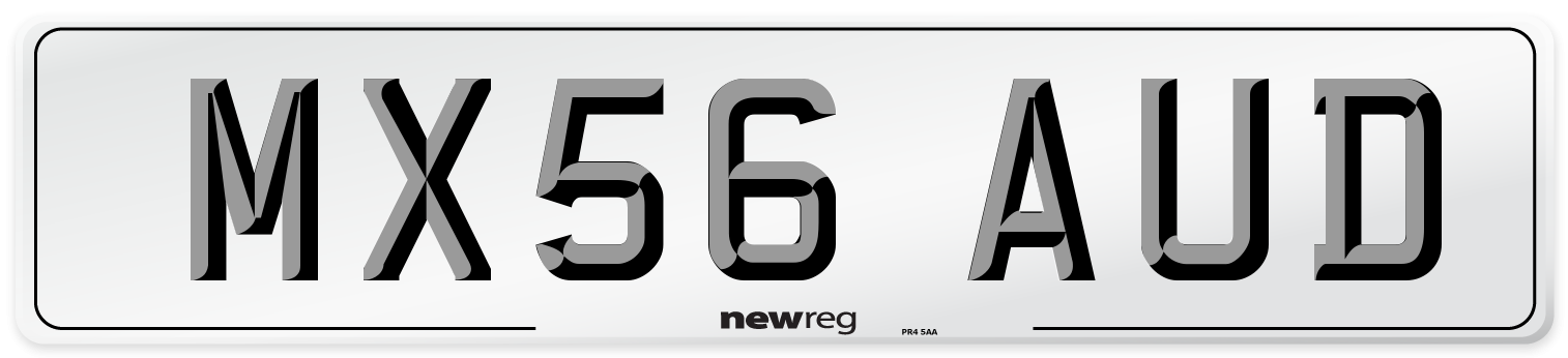 MX56 AUD Number Plate from New Reg
